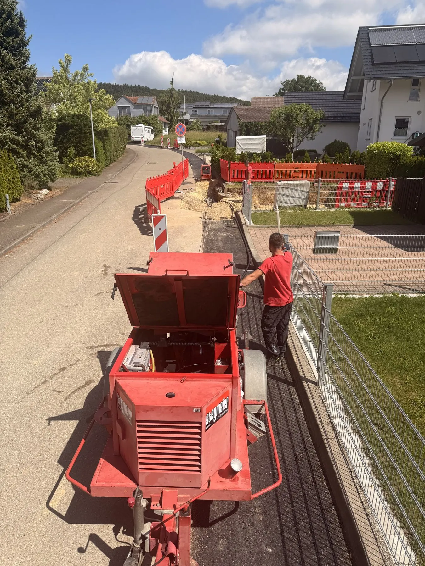 Kabelzuggerät von Stegmeier beim Einziehen des Kabels